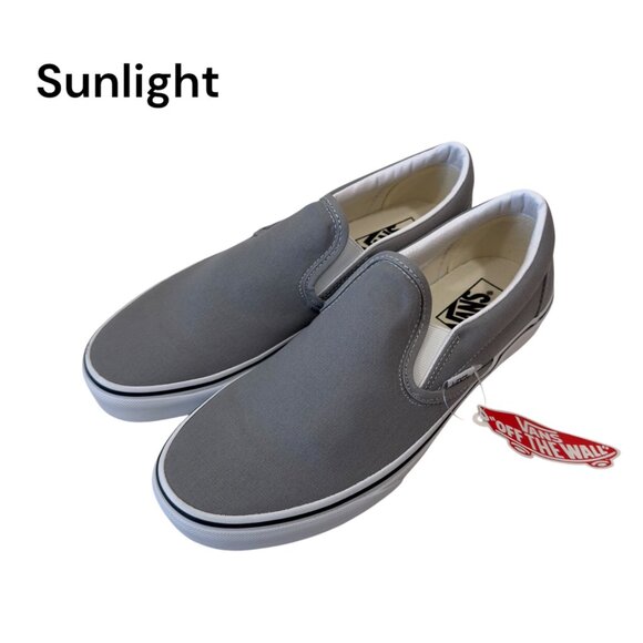 Vans Mens Unisex Classic Slip-On Sneakers Gray Size 8 Women SZ 9.5 - Picture 1 of 16